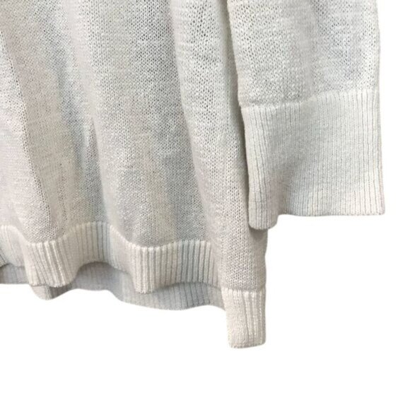 Ann Taylor Loft White Open Knit Sweater XL Pullover Lightweight 3/4 Sleeve - Picture 5 of 8